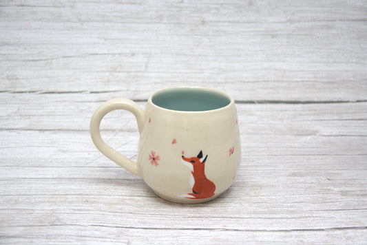 Fox Cherry Blossom Mug - 14 oz