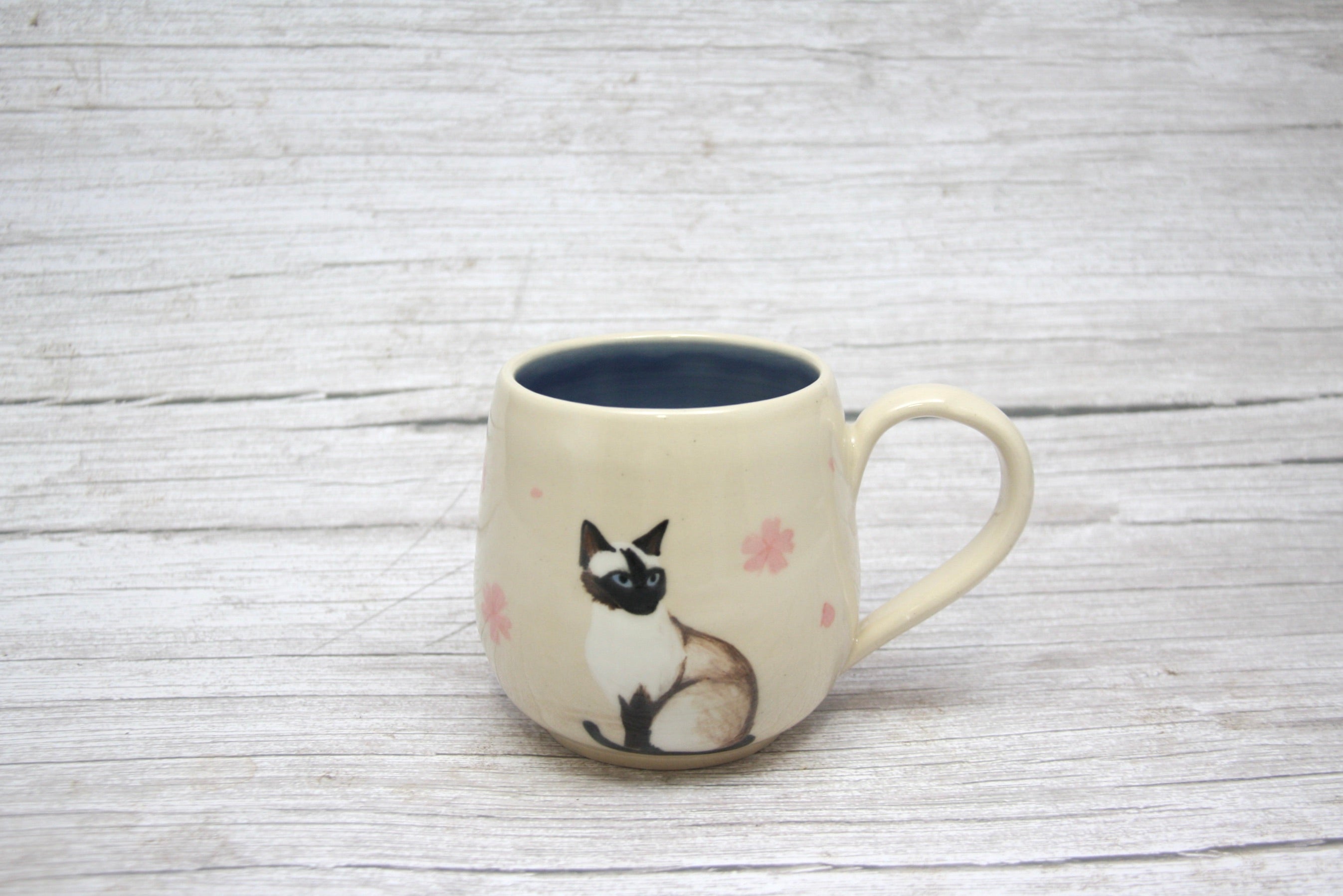 Siamese Cat Cherry Blossom Large Mug - 17 oz – The English Nugget