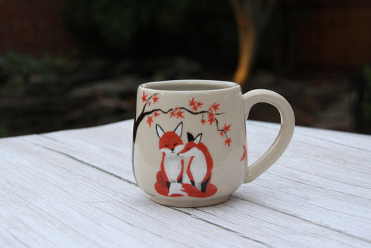 Foxes in Love Maple Leaf Collection Mug