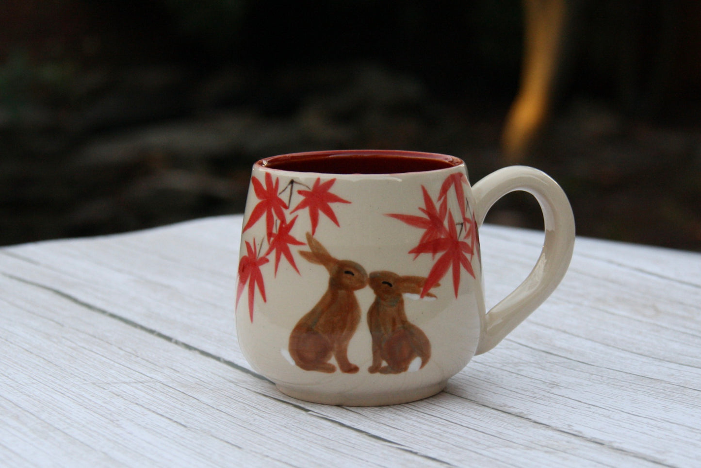 Bunnies in Love Maple Leaf Collection Mug