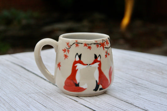 Foxes in Love Maple Leaf Collection Mug